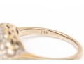14k Gold Vintage Horizontal Navette Profile Diamond Set Cluster Ring, App. 0.07 TCW, Size 6.5-