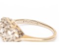 14k Gold Vintage Horizontal Navette Profile Diamond Set Cluster Ring, App. 0.07 TCW, Size 6.5-