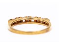14k Yellow Gold Baguette And Round Diamond Bar Set Ring, App. 0.18 TCW, Size 6.25