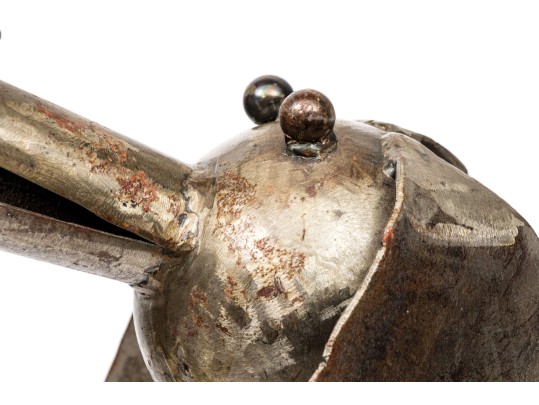 Vintage Artisanal Metal Sculpture Of A Dog