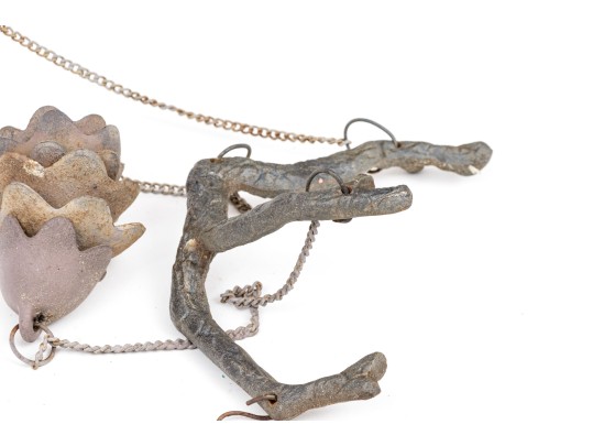 Whimsical Faux Bois Pinecone Windchime