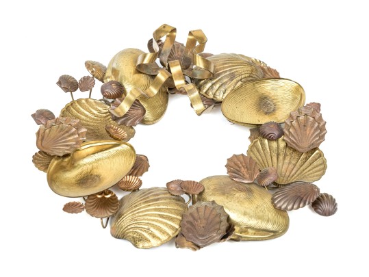 Decorative Brass And Copper Marine Motif Wreath