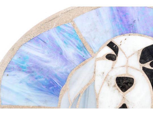 Slag Glass Mosaic Stepping Stone Of A Dog