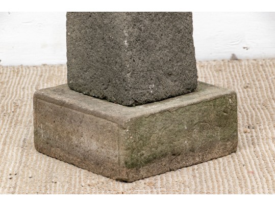 Cast Cement Dark Stained Pagoda Candle Lantern