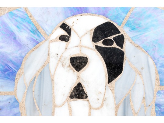 Slag Glass Mosaic Stepping Stone Of A Dog