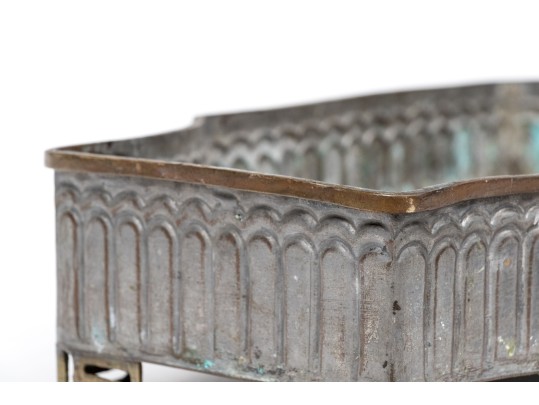 Art Deco Style Mixed Metal Planter
