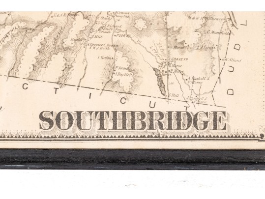Antique Map Sturbridge And Southbridge