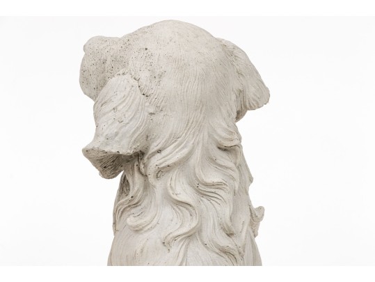 Cast Stone Seated Retriever Puppy