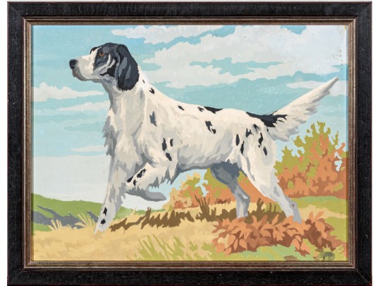 Adorable Paint By Numbers On Board, English Setter In Landscape