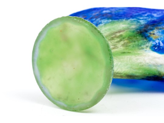 Stunning Arts And Crafts Art Glass Vase With Chipped Ice Finish, Ca. 1920 Or Earlier