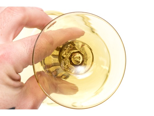 Set Of Six Colorful Stemmed Champagne Coupes