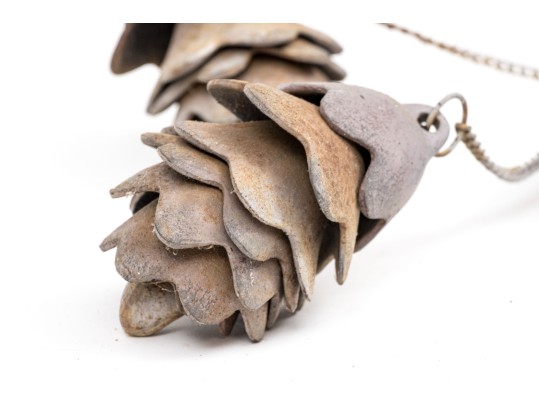 Whimsical Faux Bois Pinecone Windchime