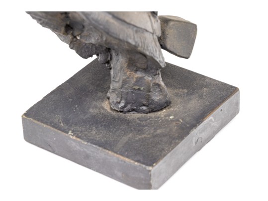 Phil Cote Bronze Finished Composition Head Of A Retriever Dog On Stand