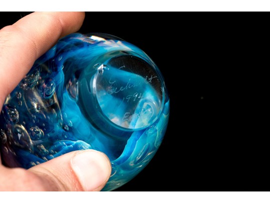 Robert Eickholt (American [OH], B. 1947) Duo Of Art Glass Paperweights