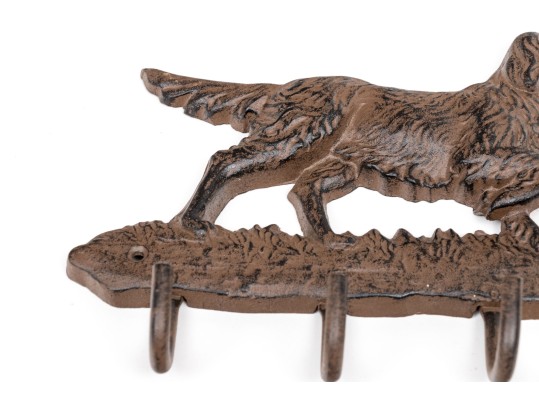 Playful Cast Iron Dog Form Coat Hook