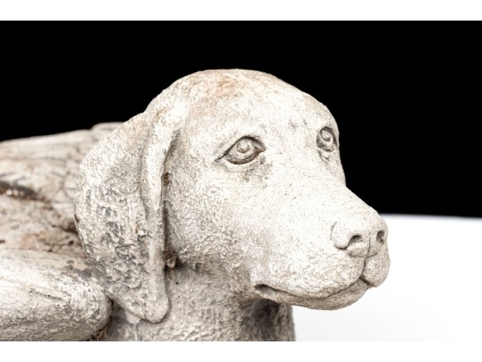 Cast Stone Dog With Angel Wings