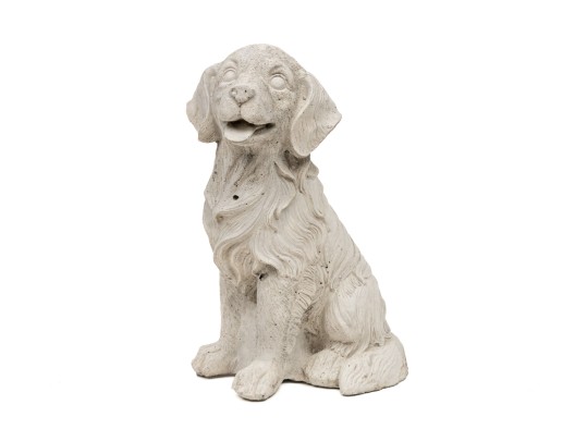 Cast Stone Seated Retriever Puppy
