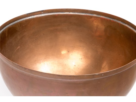 Oversized Solid Copper Revere Form Punch Bowl
