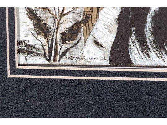 Marty H. Gordon (American [CT], 1947-2018) Print, English Setter With Birch Trees