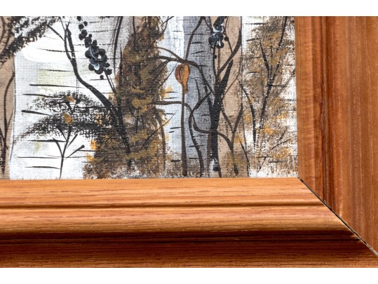 Marty H. Gordon (American [CT], 1947-2018) Acrylic On Canvas, English Setter With Birch Trees, 2004