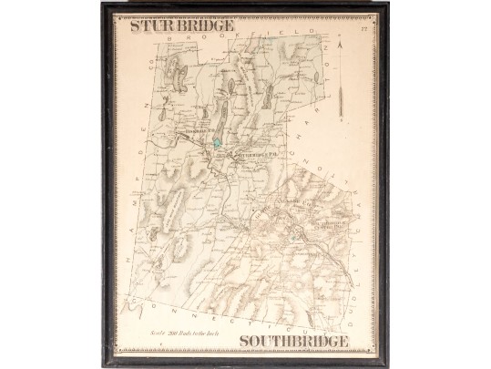 Antique Map Sturbridge And Southbridge