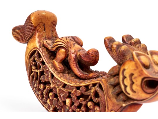 Group Of Two Chinese Carvings, Including A Soapstone Buddha Seal