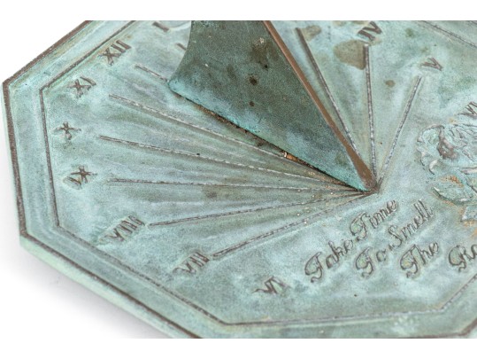 Cast Bronze Finished Brass Sundial