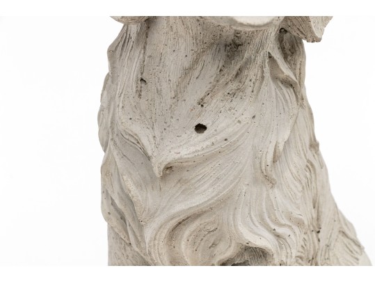 Cast Stone Seated Retriever Puppy