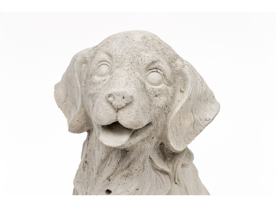 Cast Stone Seated Retriever Puppy