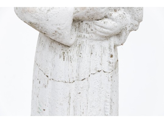 Painted Cast Stone Figure Of Saint Francis
