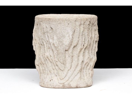 Pair Of Chic Cast Stone Faux Bois Tree Trunk Form Pedestals