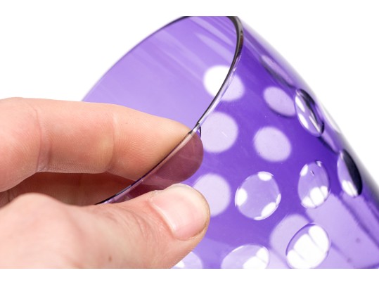 Set Of Ten Bohemian Amethyst Cut To Clear Tumblers