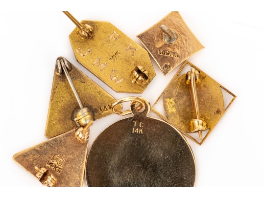 Group Of 14k Gold And Enamel Jewelry