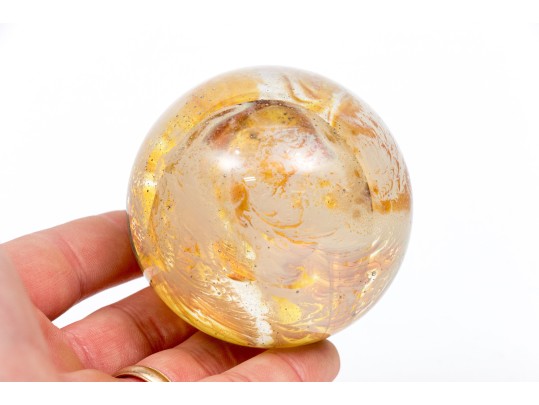 Josh Simpson (American [CT], B. 1949) Signed Art Glass Planet Paperweight, 1993