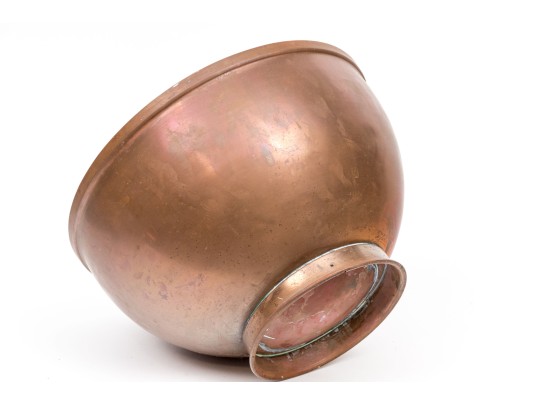 Oversized Solid Copper Revere Form Punch Bowl