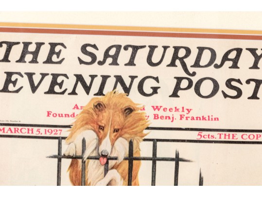 Vintage Framed The Saturday Evening Post Cover