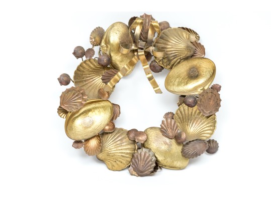 Decorative Brass And Copper Marine Motif Wreath