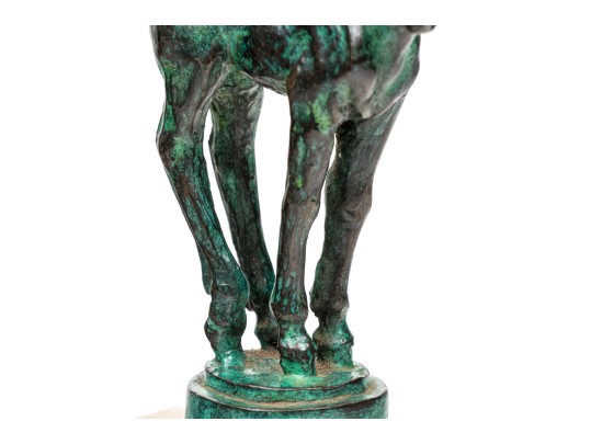 Beautiful Cast Bronze Pegasus In Verde Patina