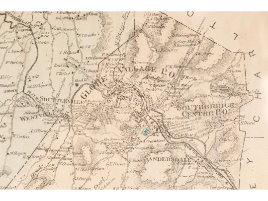Antique Map Sturbridge And Southbridge