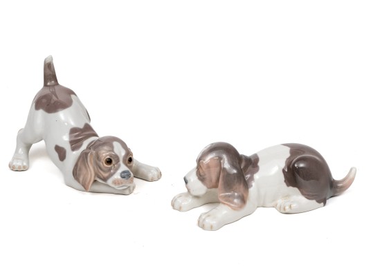 Duo Lladro Porcelain Puppies