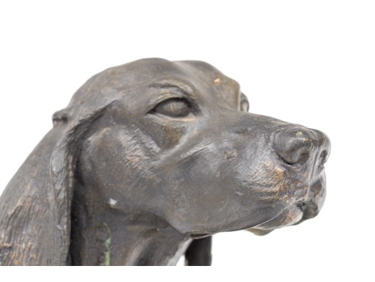 Phil Cote Bronze Finished Composition Head Of A Retriever Dog On Stand