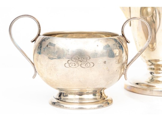 Sterling Silver Coffee Pot, Sugar Bowl And Creamer     24.490 Troy Ozs, 