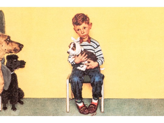 Custom Framed Norman Rockwell Decorative Print With Stamps