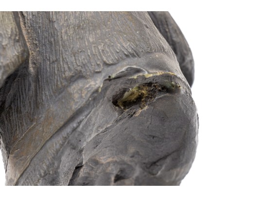 Phil Cote Bronze Finished Composition Head Of A Retriever Dog On Stand
