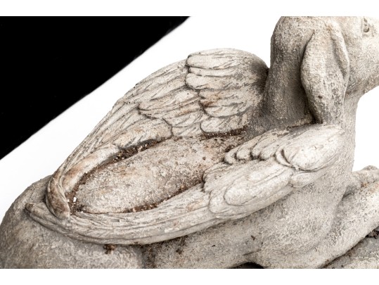 Cast Stone Dog With Angel Wings