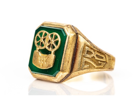 10k 1928 School Ring And Wing Pin