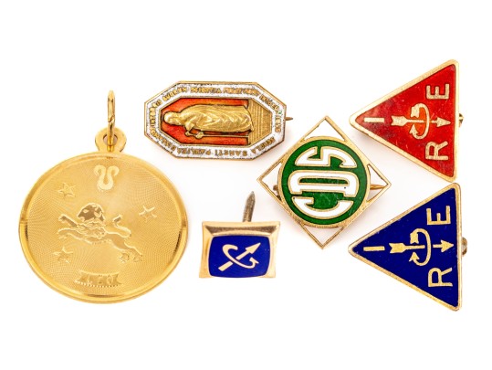 Group Of 14k Gold And Enamel Jewelry