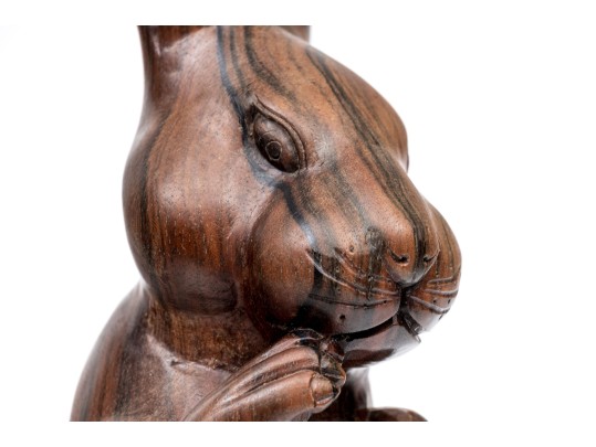 Indonesian Hadi Handicraft Carved Wood Rabbit