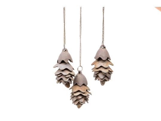 Whimsical Faux Bois Pinecone Windchime