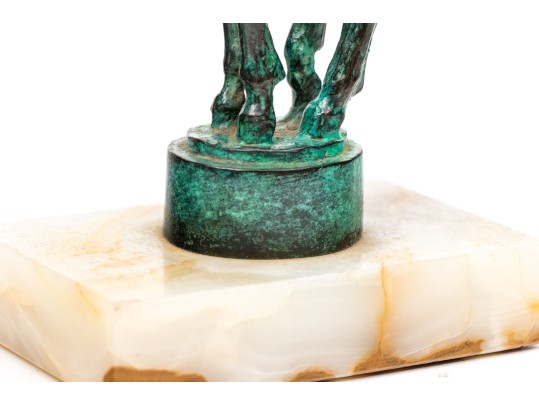 Beautiful Cast Bronze Pegasus In Verde Patina